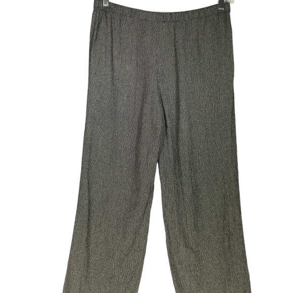 Coldwater Creek Pants Womens Petite Large PL Pull On Pockets Black White Cropped - Picture 7 of 10